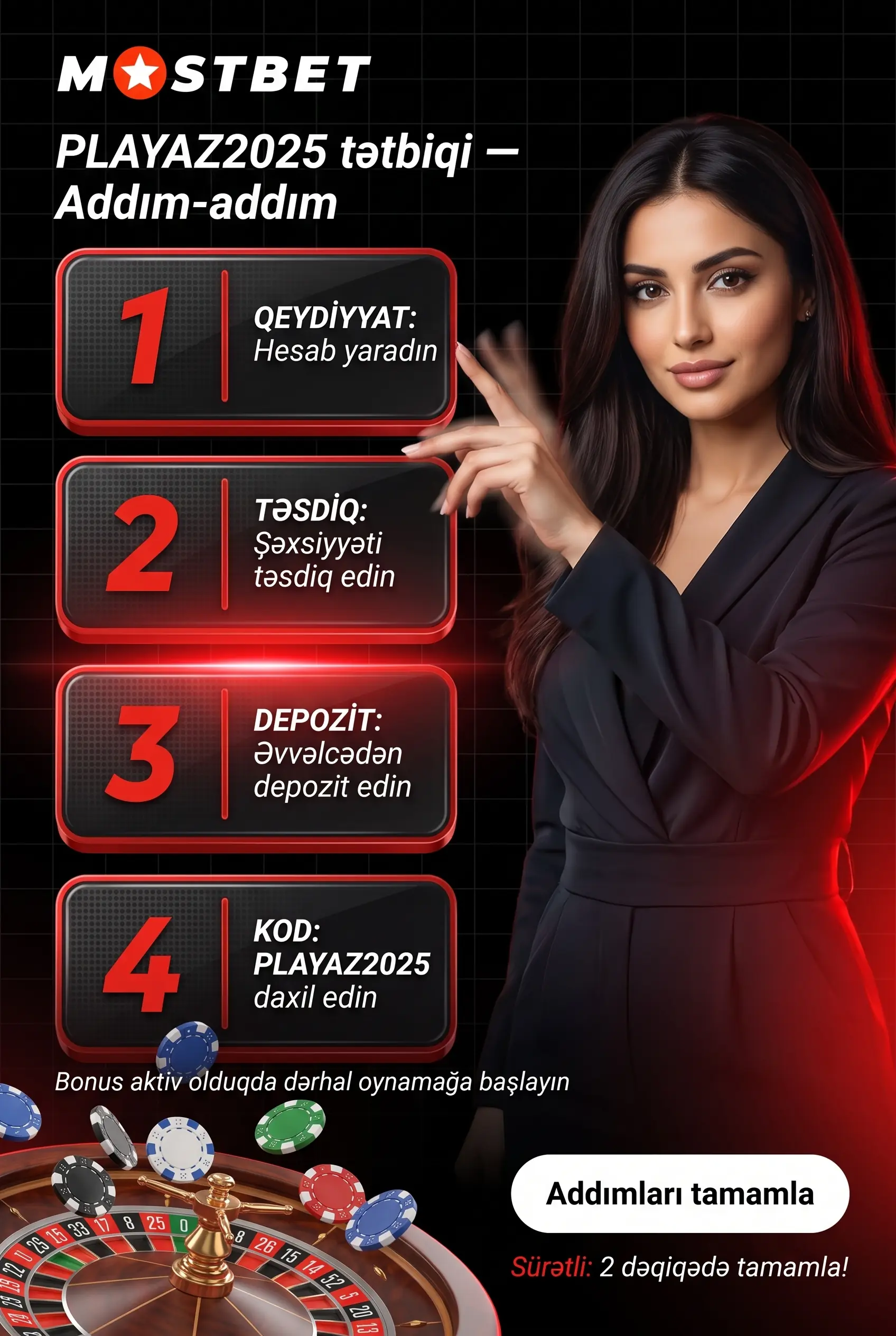 PLAYAZ2025 promo kodunun tətbiqi