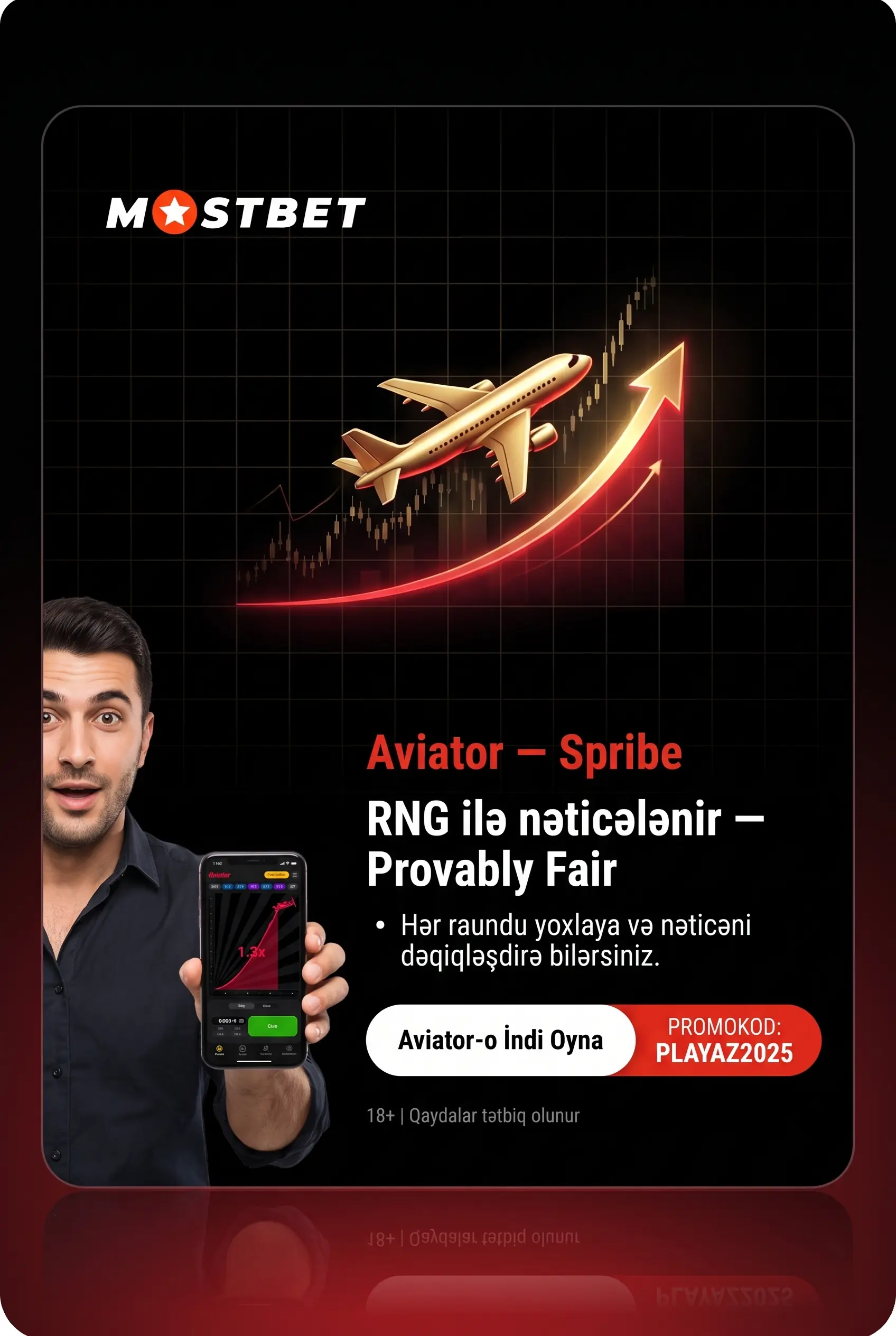 Aviator oyununun Mostbet kataloqunda qeydi